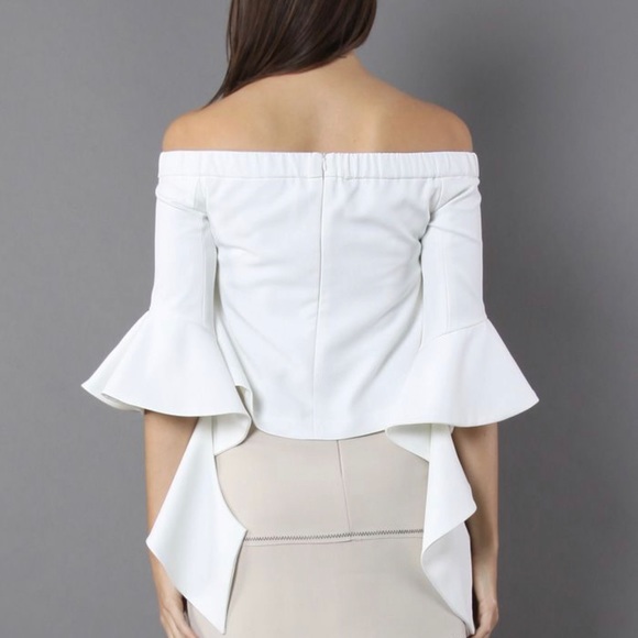 NWT CHICWISH Ethereal Frilling Off-Shoulder Top In Pink - Picture 7 of 9